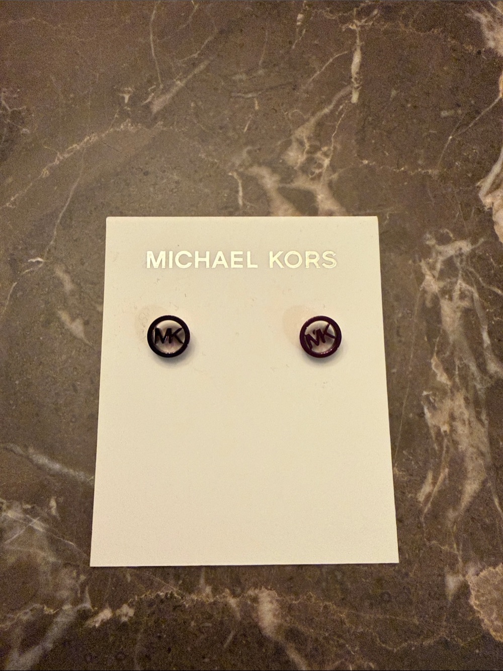 Michael Kors Round MK Logo Stud Earrings - purple